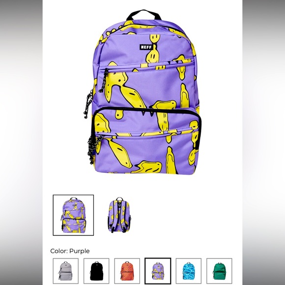 Neff Handbags - Neff MOMENTUM BACKPACK purple melting smiley faces
